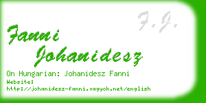 fanni johanidesz business card